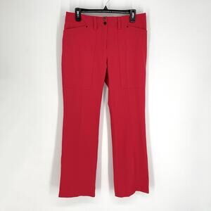 Tommy Hilfiger NEW Wide Leg Pants Womens Sz 8 Red VINTAGE Back Flap Pockets